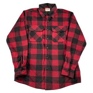 Wrangler Authentics Buffalo Plaid Shirt Mens Medium Red Black Fleece Fall
